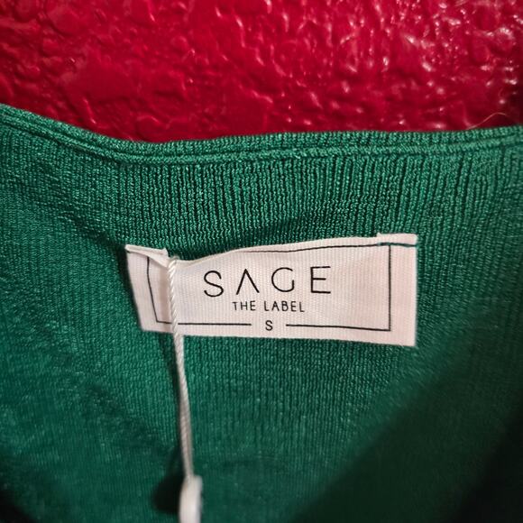 NWT Sage The Label Emerald Green Cacti Crop Top Small - Picture 3 of 5